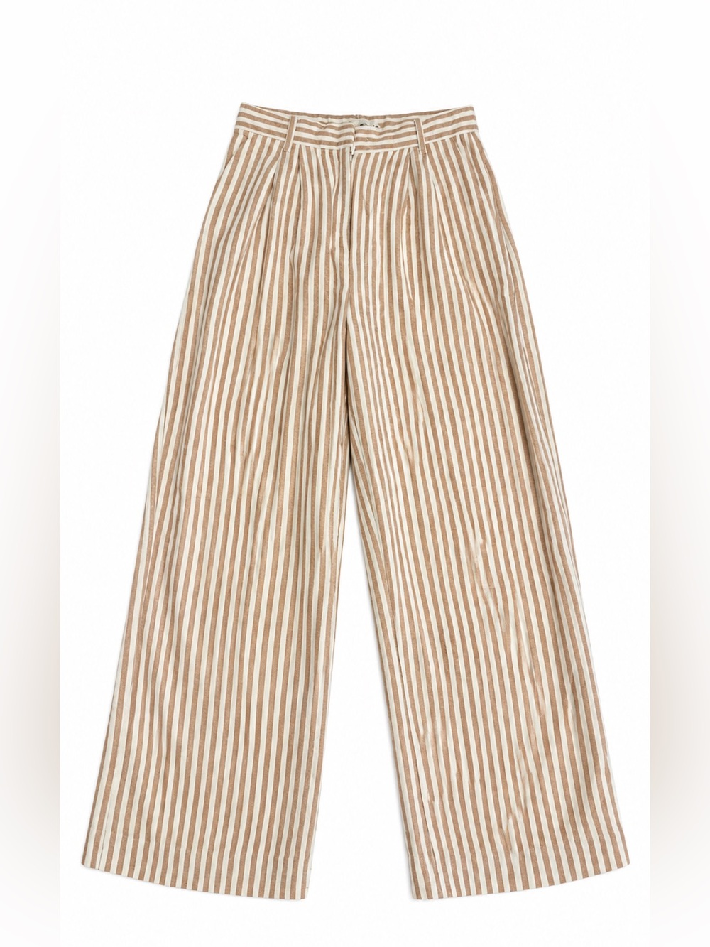 Abercrombie & Fitch Linen Blend Striped Wide Leg Pants